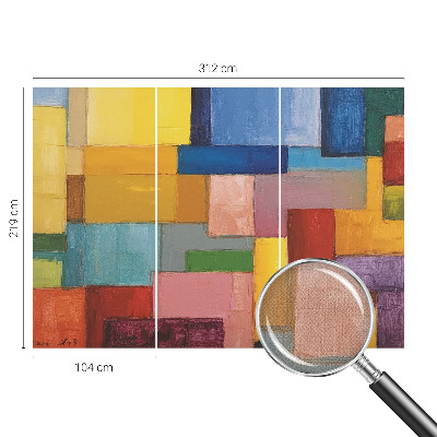 Selbstklebende Fototapete fürs Wohnzimmer Farbige Rechtecke