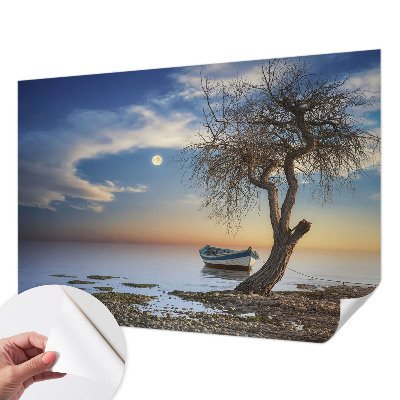 Selbstklebende Fototapete fürs Schlafzimmer mit einer friedlichen Landschaft