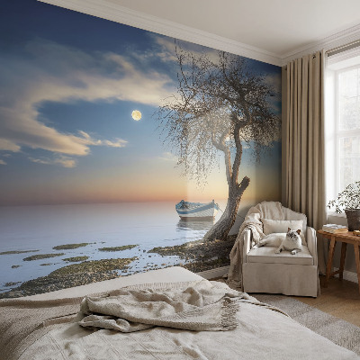 Selbstklebende Fototapete fürs Schlafzimmer mit einer friedlichen Landschaft