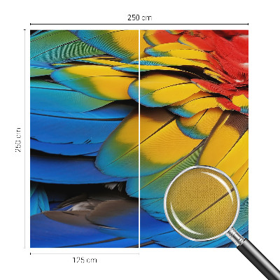 47D-Fototapete fürs Wohnzimmer mit Motiv aus Regenbogenfedern