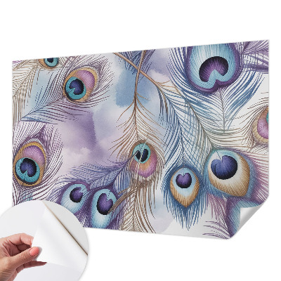 Fototapete in 3D-Optik Pfauenfedern