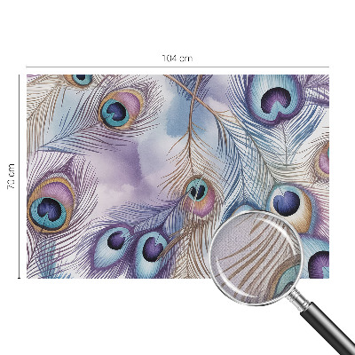 Fototapete in 3D-Optik mit Pfauenfeder-Motiv