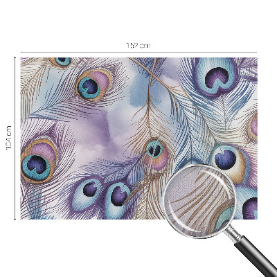 Fototapete in 3D-Optik Pfauenfedern