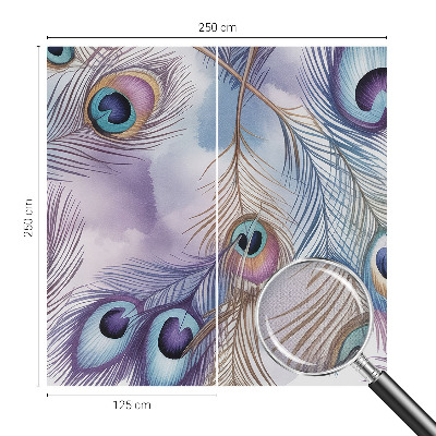 Fototapete in 3D-Optik Pfauenfedern