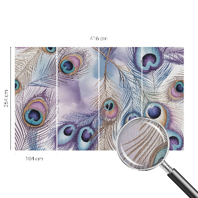 Fototapete in 3D-Optik mit Pfauenfeder-Motiv