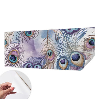 Fototapete in 3D-Optik Pfauenfedern