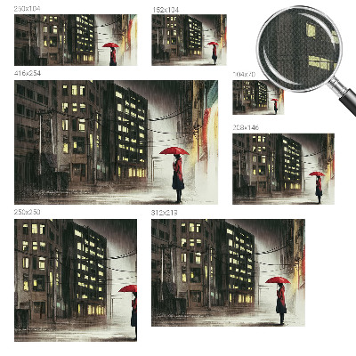 Moderne Fototapete nach Maß regnerische Stadt