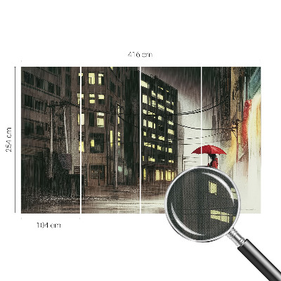 Moderne Fototapete nach Maß regnerische Stadt