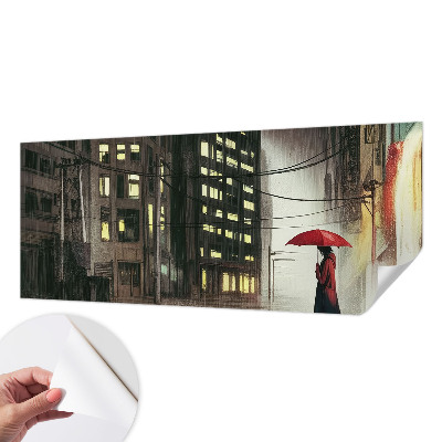 Moderne Fototapete nach Maß regnerische Stadt