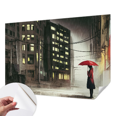 Moderne Fototapete nach Maß regnerische Stadt