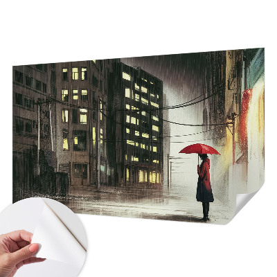 Moderne Fototapete nach Maß regnerische Stadt