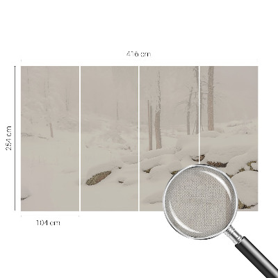 Hochwertige Bildtapete verschneiter Wald