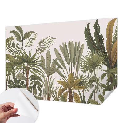 Vintage Tapete mit exotischem Blattmuster