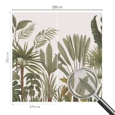 Vintage Tapete mit exotischem Blattmuster