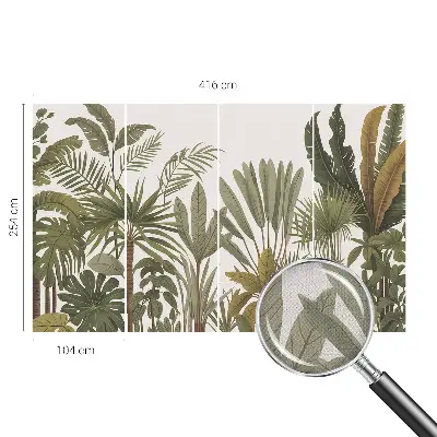 Vintage Tapete mit exotischem Blattmuster