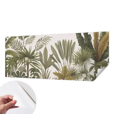 Vintage Tapete mit exotischem Blattmuster