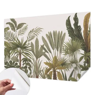 Vintage Tapete mit exotischem Blattmuster