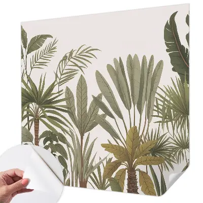 Vintage Tapete mit exotischem Blattmuster
