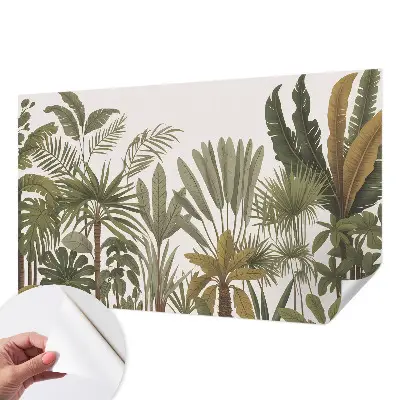 Vintage Tapete mit exotischem Blattmuster