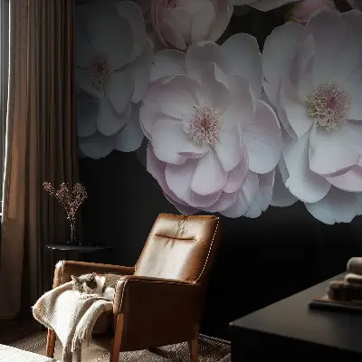 Motivtapete fürs Wohnzimmer mit einem zarten Blumenstrauß
