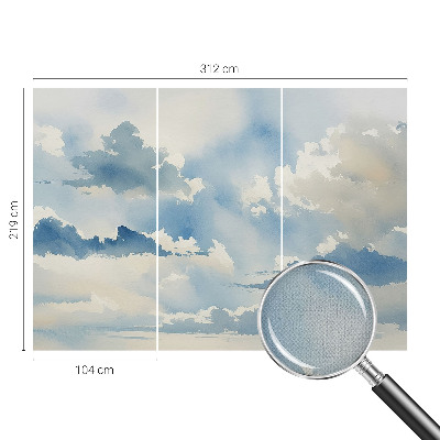 Selbstklebende Fototapete für die Wand mit Motiv himmlische Wolken