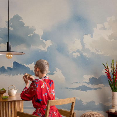 Selbstklebende Fototapete für die Wand mit Motiv himmlische Wolken