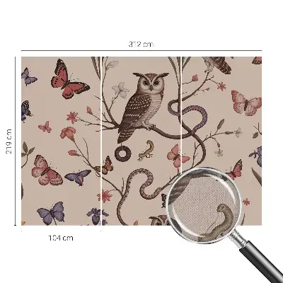 Selbstklebende Fototapete fürs Schlafzimmer mit Eulenmotiv