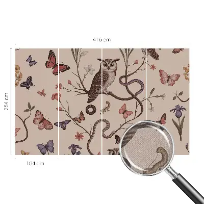 Selbstklebende Fototapete fürs Schlafzimmer mit Eulenmotiv