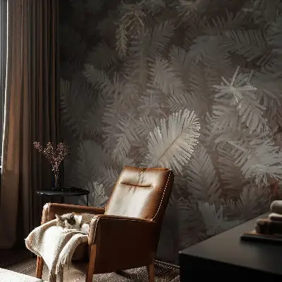 48D-Fototapete fürs Wohnzimmer mit Motiv gefrorener Zweige