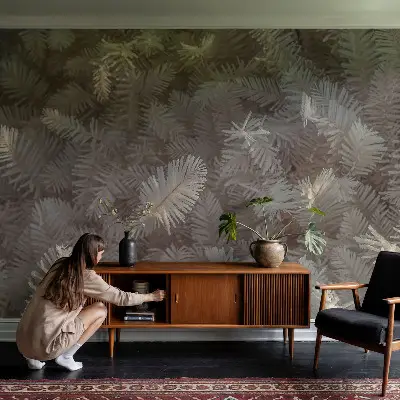 48D-Fototapete fürs Wohnzimmer mit Motiv gefrorener Zweige