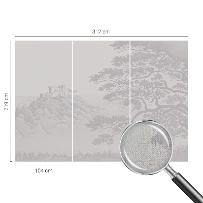 Fototapete in 3D-Optik mit Burglandschaft