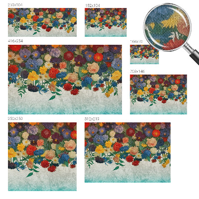 48D-Fototapete fürs Schlafzimmer Bunte Blumen