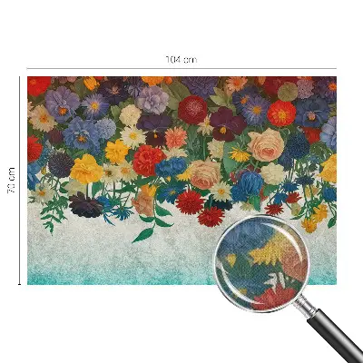 48D-Fototapete fürs Schlafzimmer mit bunten Blumen