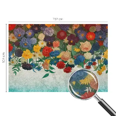 48D-Fototapete fürs Schlafzimmer mit bunten Blumen