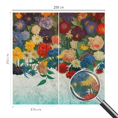 48D-Fototapete fürs Schlafzimmer Bunte Blumen