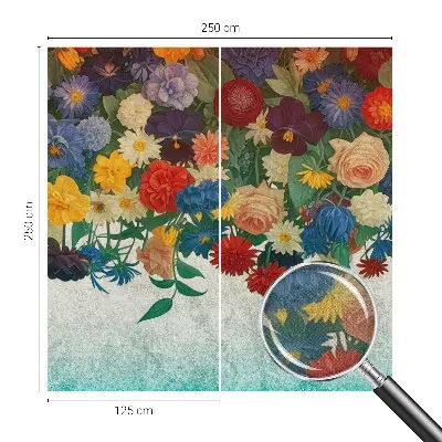 48D-Fototapete fürs Schlafzimmer mit bunten Blumen