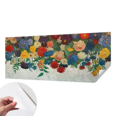 48D-Fototapete fürs Schlafzimmer mit bunten Blumen