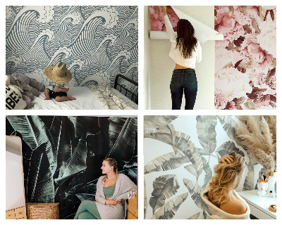 48D-Fototapete fürs Schlafzimmer Bunte Blumen