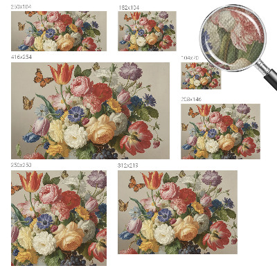 Moderne Fototapete nach Maß Blumen und Schmetterlinge