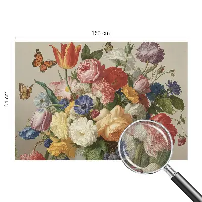 Moderne Fototapete nach Maß mit Blumen- und Schmetterlingsmotiv