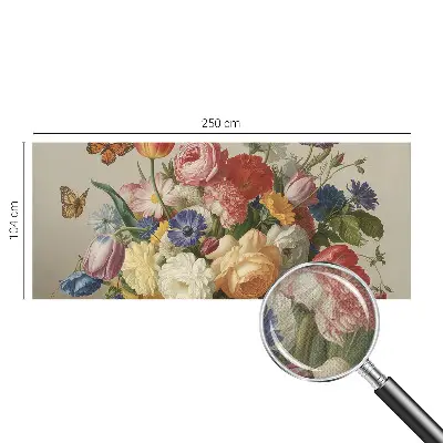 Moderne Fototapete nach Maß mit Blumen- und Schmetterlingsmotiv
