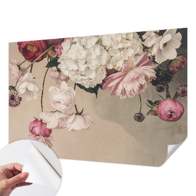 Motivtapete nach Maß mit romantischem Blumenmotiv