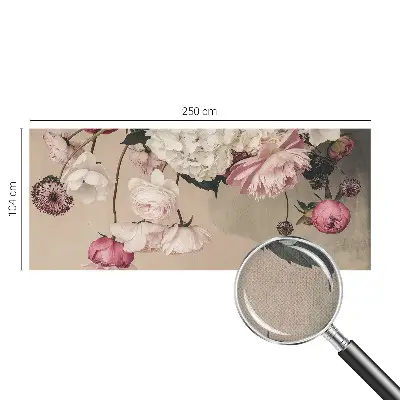 Motivtapete nach Maß mit romantischem Blumenmotiv