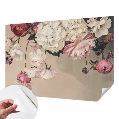 Motivtapete nach Maß mit romantischem Blumenmotiv