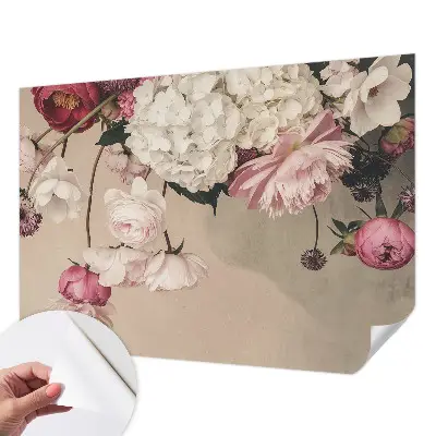 Motivtapete nach Maß mit romantischem Blumenmotiv