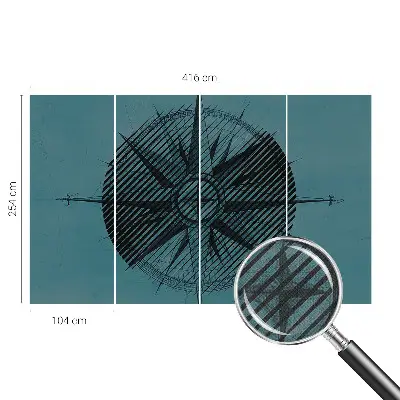 Hochwertige Bildtapete mit Motiv eines Seekompasses