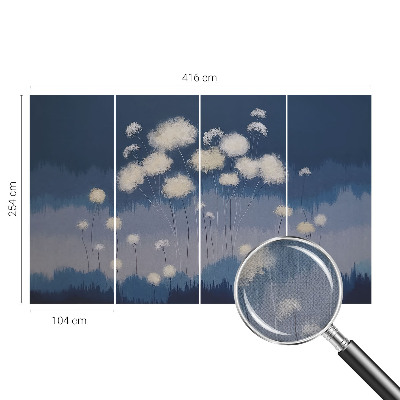 Vintage tapete Weißer Löwenzahn