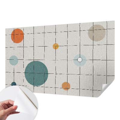 Selbstklebende Fototapete fürs Wohnzimmer mit farbigen Kreisen als Motiv