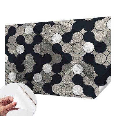 Selbstklebende Fototapete fürs Schlafzimmer mit geometrischem Kreismuster