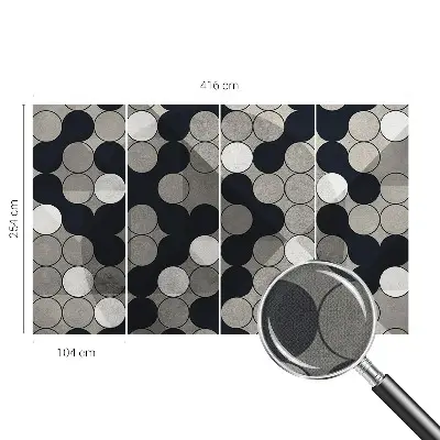 Selbstklebende Fototapete fürs Schlafzimmer mit geometrischem Kreismuster